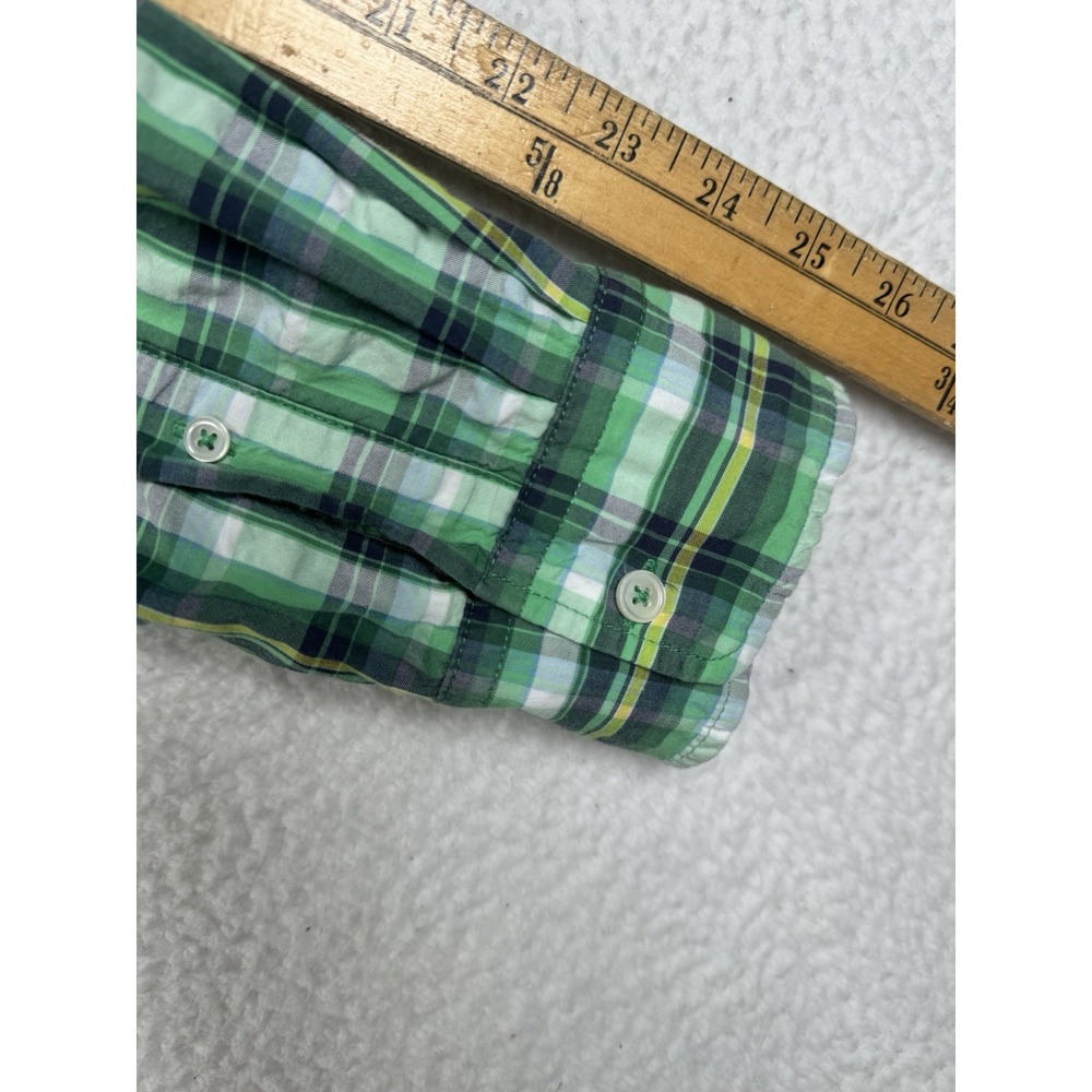 RELWEN Green Plaid Long Sleeve Button Down Shirt Medium - Picture 7 of 8